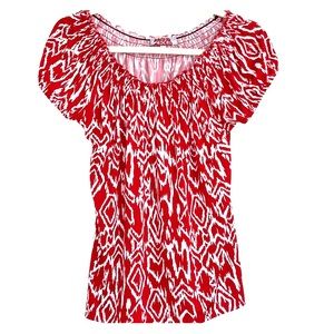 ❣️Carol Rose Red & White Small Dress Blouse